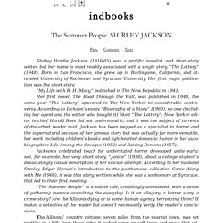 The Summer People. SHIRLEY JACKSON – Read online on Indbooks