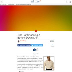 Tips for Choosing a Button-Down Shirt