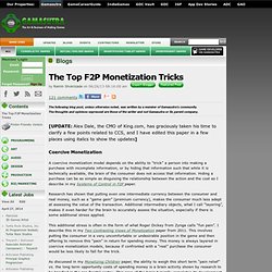 Ramin Shokrizade's Blog - The Top F2P Monetization Tricks