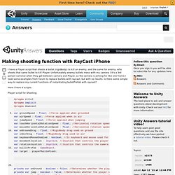 Making shooting function with RayCast iPhone