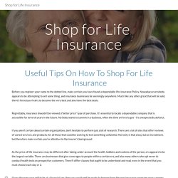 Shop for Life Insurance