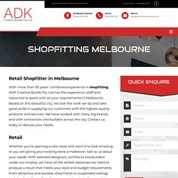 Shopfitting Melbourne - ADK Creative Builds Pty Ltd