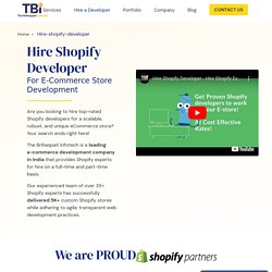 Hire Shopify Developer – Dedicated Shopify Experts India