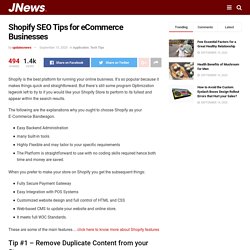 Shopify SEO Tips for eCommerce Businesses