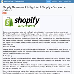 Shopify Review — A full guide of Shopify eCommerce platform