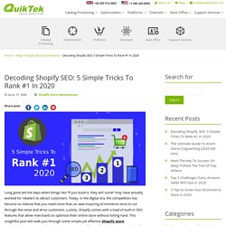 Shopify SEO - Tricks To Rank In 2020