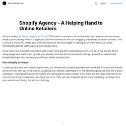 Shopify Agency - A Helping Hand to Online Retailers