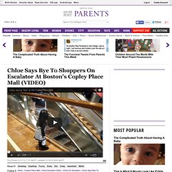Chloe Says Bye To Shoppers On Escalator At Boston's Copley Place Mall