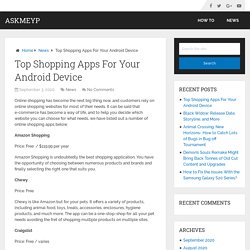 Top Shopping Apps For Your Android Device – AskMeYP