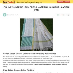 ONLINE SHOPPING: BUY DRESS MATERIAL IN JAIPUR - AADITRI FAB