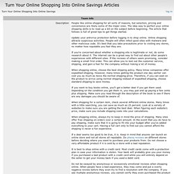 Turn Your Online Shopping Into Online Savings Articles