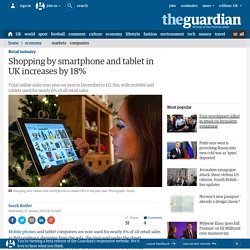 Shopping by smartphone and tablet in UK increases by 18%