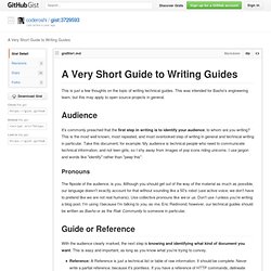 A Very Short Guide to Writing Guides