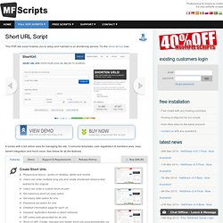 Short URL Script - PHP URL Shortening Script or Tiny URL Script