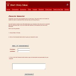 Short Story Ideas - Characters