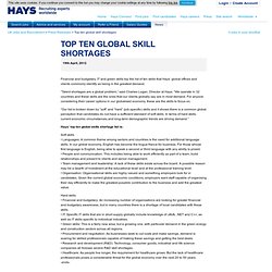 Top ten global skill shortages