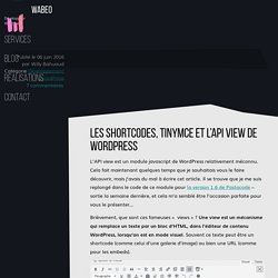 Les shortcodes, TinyMCE et l’API View de WordPress · Wabeo