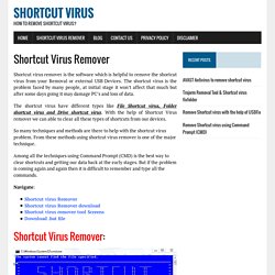 Shortcut Virus Remover- Remove Shortcut vurs from USB
