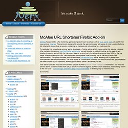 McAfee URL Shortener Firefox Add-on