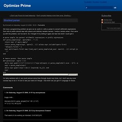 Shortest parser - Optimize Prime