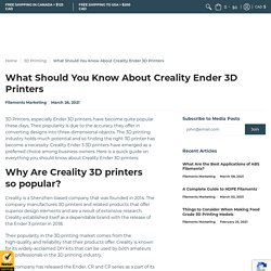 What Should You Know About Creality Ender 3D Printers