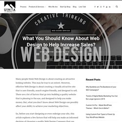 What You Should Know About Web Design to Help Increase Sales?
