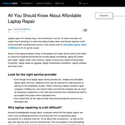 All You Should Know About Affordable Laptop Repair