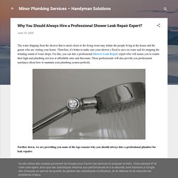 Why You Should Always Hire a Professional Shower Leak Repair Expert?