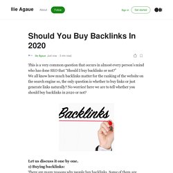Should You Buy Backlinks In 2020