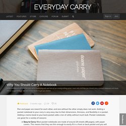 Why You Should Carry A Notebook
