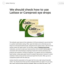 We should check how to use Latisse or Careprost eye drops