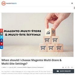 When should I choose Magento Multi-Store & Multi-Site Settings?