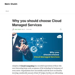 Why you should choose Cloud Managed Services