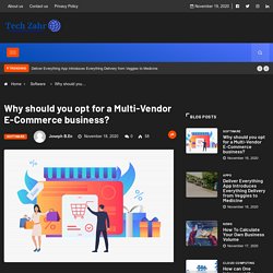 Why should you opt for a Multi-Vendor E-Commerce business? - Tech Zahr