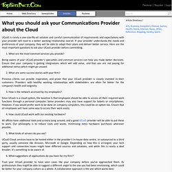What you should ask your Communications Provider about the Cloud