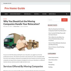 Why You Should Let the Moving Companies Handle Your Relocation? - Pro Home Guide