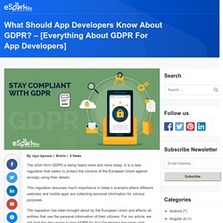 What Should App Developers Know About GDPR?