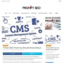 7 Free CMS That You Should Know About