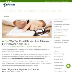 Why You Should Do Your Due Diligence Before Buying A Franchise