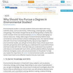 Benefits of Pursuing a Course in Environmental Studies