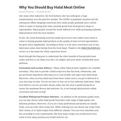 Why You Should Buy Halal Meat Online