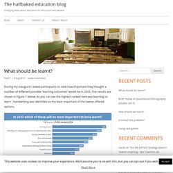 What should be learnt? – The halfbaked.education blog
