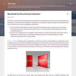 Why Should You Hire a Fire Door Contractor?