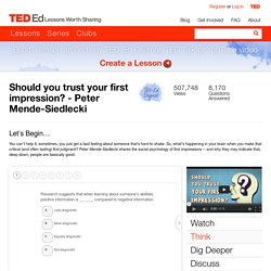 Should you trust your first impression? - Peter Mende-Siedlecki