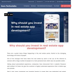 Why should you invest in real estate app development?