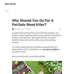 Why Should You Go For A Pet-Safe Weed Killer?