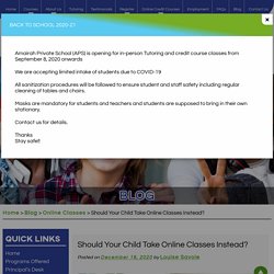 Should Your Child Take Online Classes Instead?