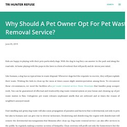 Why Should A Pet Owner Opt For Pet Waste Removal Service?