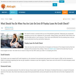 What Should You Do When You Are Late On Emis Of Payday Loans No Credit Check?