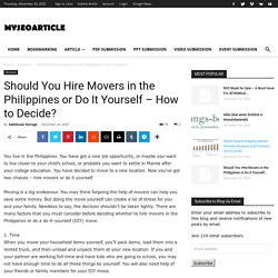 Hire Movers in Philippines for Save Time and Reduce Stress